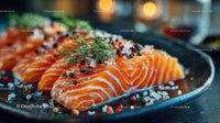 Fresh Salmon Fillets Garnished with Dill and Peppercorns for Gourmet Cooking