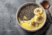 Delicious Smoothie Bowl with Banana and Chia Seeds