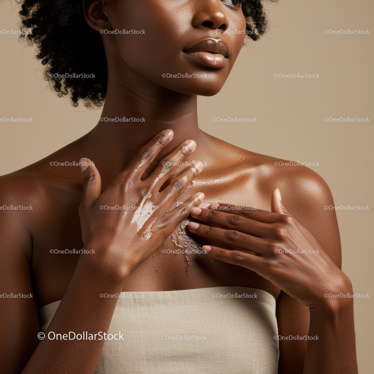 Close-up of Elegant Woman with Radiant Skin and Natural Beauty