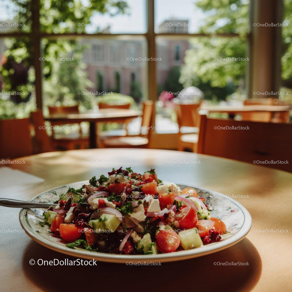 Fresh Vegetable Salad with Cherry Tomatoes and Feta Cheese