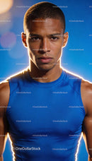 Focused Male Athlete Preparing for Training Session