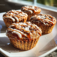 Chocolate Chip Muffins with Caramel and White Chocolate Topping