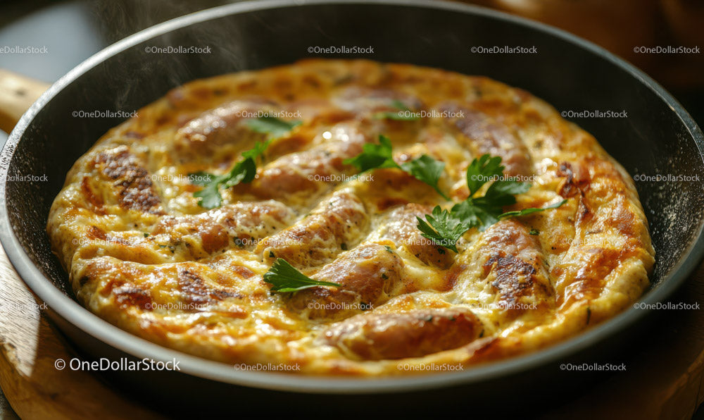Pizza pepperoni z serem, świeżymi ziołami i chrupiącym ciastem