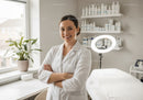 Smiling Female Healthcare Professional in Modern Medical Clinic