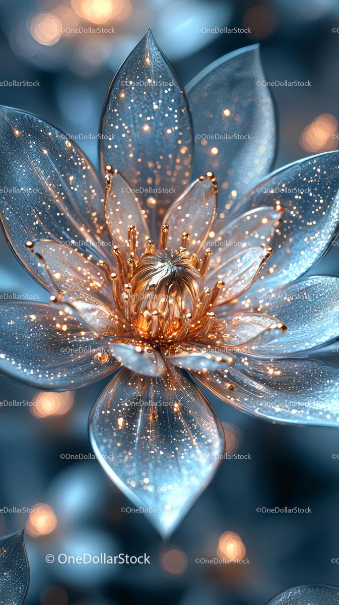 Elegant Metallic Flower with Sparkling Gold For Luxury Decor