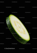 Close up of fresh sliced zucchini with water drops