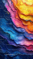 Colorful Abstract Fluid Art Background with Vivid Swirls