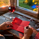 Writing a Romantic Valentine's Day Card in Warm Sunset Light