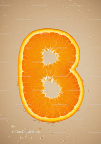 Fresh Orange Slice Floating with Water Bubbles