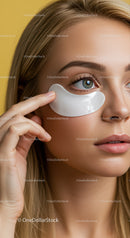Close-up of Woman Applying Under Eye Patch for Skin Rejuvenation