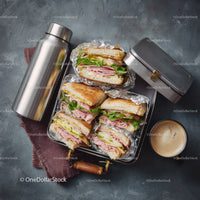 Delicious Club Sandwiches with Ham and Lettuce Ready to Eat