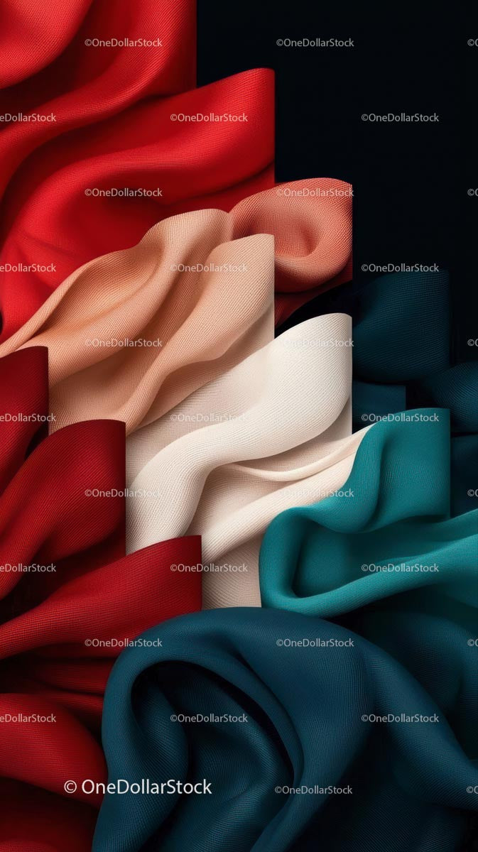 Colorful Silk Fabric with Vibrant Texture and Elegant Drapes