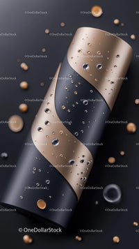 Elegant Black and Gold Luxury Cosmetic Bottle for Skincare Products