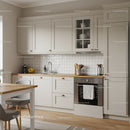 Modern White Kitchen with Wooden Countertop and Stainless Steel Appliances