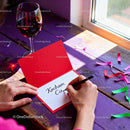 Handwriting a Loving Valentine Card by the Window