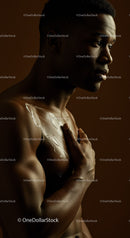 Elegant Artistic Portrait of a Black Man with Creative Lighting