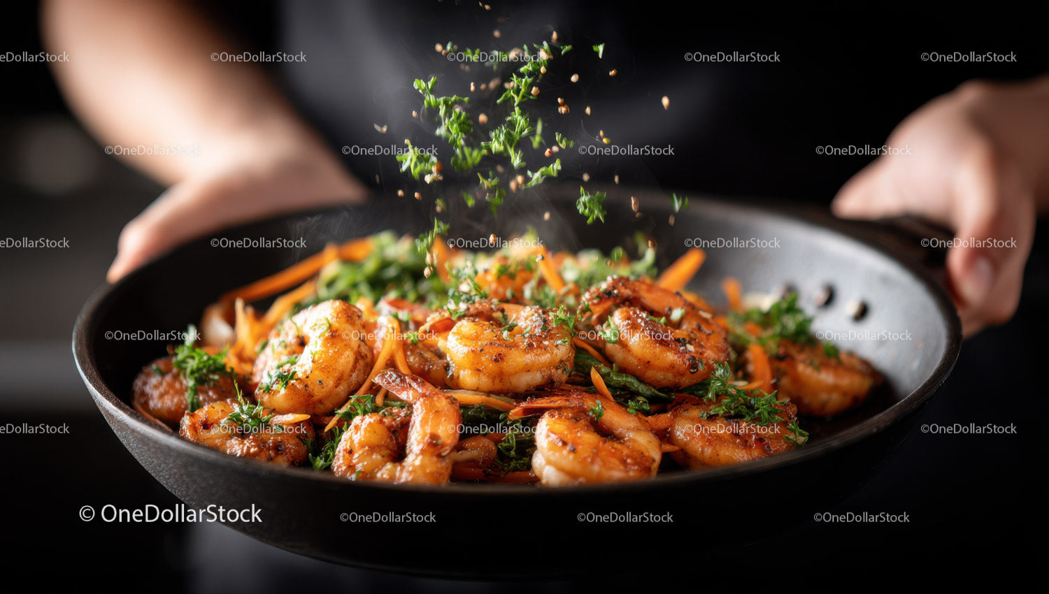Savory Shrimp Skillet with Fresh Vegetables and Herbs