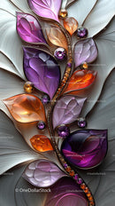 Elegant Floral Jewelry Design with Gemstones and Metallic Details