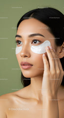 Young Woman Applying Under-Eye Patches for Skincare