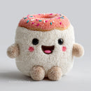 Kawaii Plush Donut Character with Sprinkles and Happy Face