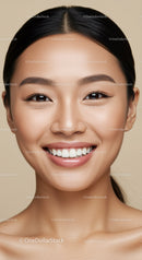 Beautiful woman smiling with flawless natural skin