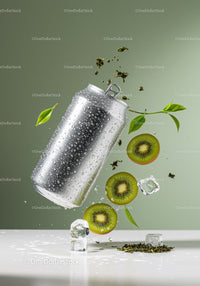 Refreshing Kiwi and Green Tea Drink in Aluminum Can