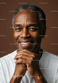 Happy Smiling Senior Man Close-up Portrait with Genuine Joy