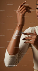 Close Up of Woman Applying Sunscreen on Arm for Skin Protection