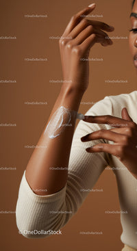 Close Up of Woman Applying Sunscreen on Arm for Skin Protection