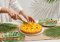 Mango Fruit Tart with Fresh Tropical Leaves for Summer Celebrations