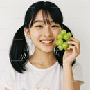 Happy Girl Holding Fresh Green Grapes for Healthy Lifestyle