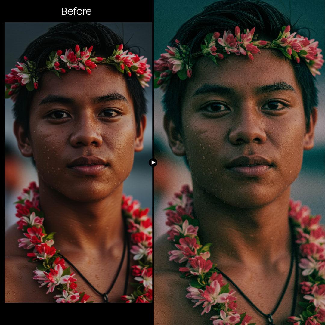 Vintage Portrait XMP presets color grading preview