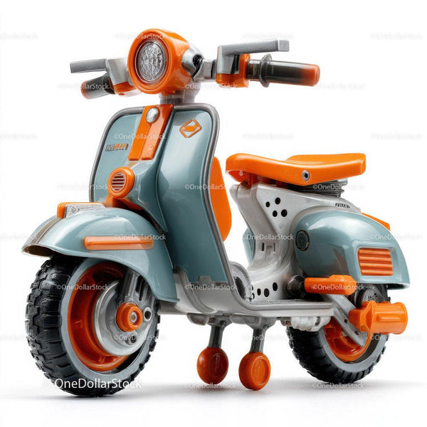 Kolorowy Motor Na Akumulator Dla Dzieci w Pomarańczowo-Szarym Wzornictwie