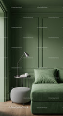 Elegant Green Wall with Cozy Sofa and Modern Decor in Living Room