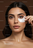 Young Woman Applying Under Eye Patches For Skin Care