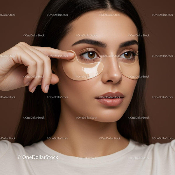 Woman with Under-Eye Patches Receiving Skincare Treatment