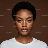Beautiful Woman Portrait with Natural Makeup and Curly Hair