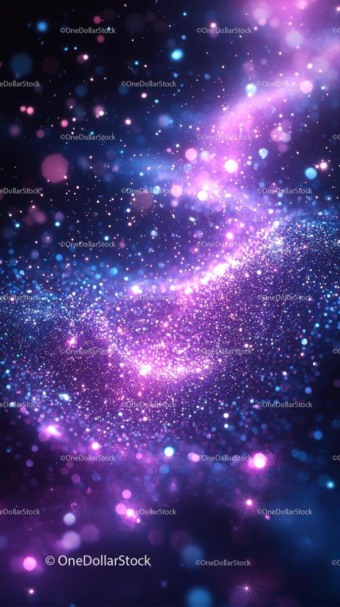 Vibrant Abstract Light Display with Neon Sparkles and Glowing Particles