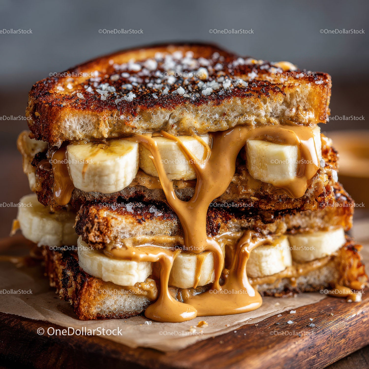 Banana Caramel Toast Sandwich for Delicious Breakfast or Snack