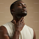 Elegant Male Portrait with Healthy Skin and Serene Expression