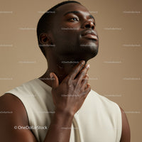 Elegant Male Portrait with Healthy Skin and Serene Expression