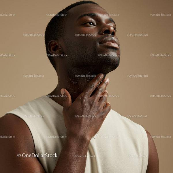 Elegant Male Portrait with Healthy Skin and Serene Expression