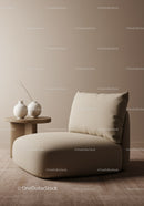 Elegant Beige Armchair in Cozy Minimalist Interior