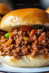 Juicy Beef Slider with Vegetables in Soft Bun for Fast Food