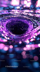 Vortex in Glowing Purple Water with Sparkling Reflections