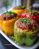 Colorful Baked Stuffed Bell Peppers with Ground Meat and Herbs
