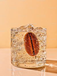 Refreshing Sparkling Drink with Coffee Bean in Glass