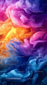 Vibrant Abstract Fluid Art with Bright Swirling Colors