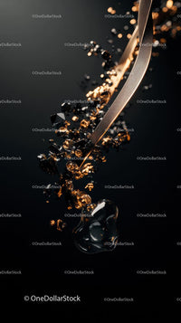 Elegant Golden Liquid Splash with Metallic Effect for Artistic Design