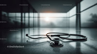 Medical Stethoscope on Hospital Table in Modern Clinic